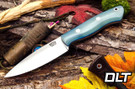 Bark River Mini Aurora 3V Ghost Green Jade G-10 - Blue Liners