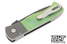 Pro-Tech Emerson CQC-7 Custom - Jigged Titanium - Two Tone Anodized - Chad Nichols Ladder Damascus Blade