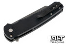 Pro-Tech Malibu Reverse Tanto - Textured Black handle - Smoky Grey DLC Blade