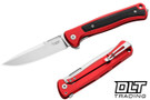 LionSteel Skinny - Red Aluminum - Stonewashed MagnaCut Blade - Black Canvas Inlay