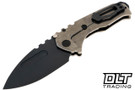Medford Praetorian T Left Hand Drop Point - DLC S45VN - Tumbled Titanium - PVD Hardware & Clip