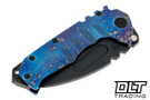 Medford Praetorian T Left Hand Drop Point - DLC S45VN - Flamed & Blue Titanium - PVD Hardware & Clip #2
