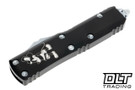 Microtech 232-1SB UTX-85 D/E - Black Handle - White Blade - Steamboat Willie Engraved