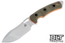 FOBOS Tier 1 Mini - Stonewashed - Green Micarta - Orange Liners