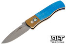 Pro-Tech Emerson CQC-7 Custom - Bronze Anodized Bolster - Blue Jigged Titanium - Stonewashed Blade