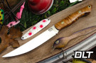 Bark River Mini Kalahari Sportsman CPM-154 Dark Curly Maple - Red Liners - Mosaic Pins #1