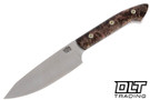 Bark River Petty Z CPM-154 Tan Elder Burl - Black Liners - Mosaic Pins