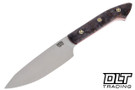 Bark River Petty Z CPM-154 Purple & Brown Maple Burl - Red Liners - Mosaic Pins