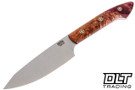 Bark River Petty Z CPM-154 Orange & Red Maple Burl - Black Liners - Mosaic Pins