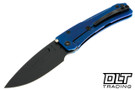 Medford Slim Midi Left Hand Drop Point - DLC S45VN -  Blue Titanium - PVD Hardware & Clip