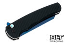 Pro-Tech Malibu Reverse Tanto - Black Dragon Scale Handle - Sapphire Blue Blade