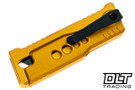 Reate EXO-U Utility Blade - Speed Holes -Yellow Anodized Aluminum