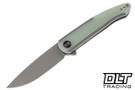 WE Knife Smooth Sentinel 20043-2 Flipper - Titanium - Natural G-10 Inlay - 20CV Stonewashed Blade