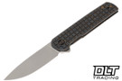 WE Knife Charith 20056B-1 Flipper - Frag Patterned Flamed Titanium - 20CV Bead Blasted Blade