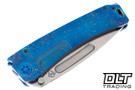 Medford Marauder H Tanto - Tumbled MagnaCut - Faced, Flamed, & Blue Titanium - Blue Hardware - Flamed Clip #4