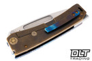 Medford Marauder H Tanto - Tumbled MagnaCut - Faced, Flamed, & Bronze Titanium - Bronze Hardware - Flamed Clip #2