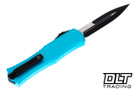 Microtech 1701M-1TQ Mini Hera D/E Bayonet - Turquoise Handle - Black Blade