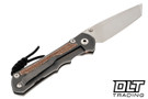 Chris Reeve Large Inkosi - Tanto - Glass Bead Blasted Titanium - Natural Canvas Micarta Inlay - Back