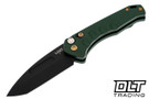 Medford Praetorian Swift Tanto - DLC S45VN - Green Aluminum - Bronze Hardware - DLC Clip