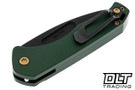 Medford Praetorian Swift Tanto - DLC S45VN - Green Aluminum - Bronze Hardware - DLC Clip