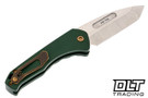 Medford Praetorian Swift Tanto - Tumbled S45VN - Green Aluminum - Bronze Hardware & Clip