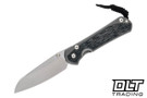Chris Reeve Large Sebenza 31 - Insingo - Glass Bead Blasted Titanium - Black Canvas Micarta Inlay