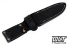 Vehement K2 Satin Natural Micarta - Black Liners - OG Tigerstripe Blade - Black Leather - White Stitching