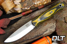 Bark River Ultra Lite Bushcrafter S45VN Yellowjacket Burlap - Black Liners - Mosaic Pins