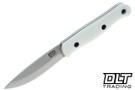 Bark River Ultra Lite Bushcrafter S45VN White G-10 - Black Liners & Pins