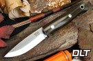 Bark River Ultra Lite Bushcrafter S45VN Green Canvas Micarta - Black Liners