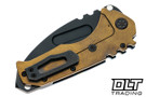 Medford Praetorian T Left Hand Tanto - DLC S45VN - Flamed & Bronze Titanium - Black Hardware - DLC Clip #1