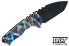 Medford Praetorian T Left Hand Tanto - DLC S45VN - Flamed & Bronze Titanium - Black Hardware - DLC Clip #2