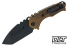 Medford Praetorian T Left Hand Tanto - DLC S45VN - Flamed & Bronze Titanium - Black Hardware - DLC Clip #2