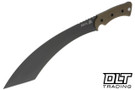 TOPS A-Klub Machete - Green Canvas Micarta - Tungsten