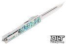 Heretic NYX S/E M390 Mirror Polished Blade - Stainless Steel Chassis - Abalone Inlay #1