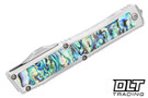 Heretic NYX S/E M390 Mirror Polished Blade - Stainless Steel Chassis - Abalone Inlay #1