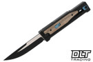 Reate EXO Elmax Drop Point - PVD Titanium - Green Micarta Inlay