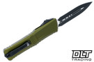 Microtech 1142-1OD Combat Troodon D/E Gen III - OD Green Handle - Black Blade