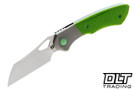 Olamic Cutlery WhipperSnapper Bolsterlock Wharncliffe - Satin - Light Blasted Bolster - Green C-Tek - Green Matte Hardware & Backspacer - 751