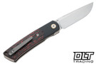 Reate Tribute M390 - Zirconium Bolster - Bead Blasted Titanium - Fat Carbon Lava Flow Inlay