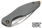 Koenig Mini Arius - Corda Pattern Titanium Handle - Burnished Blade - Polished Flats - Bronze Hardware
