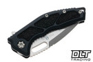 Heretic Medusa TE - Battleworn MagnaCut Blade - Black Aluminum Chassis - Grip Inlay