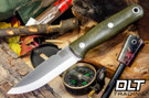 Bark River Euro Bushcrafter MagnaCut Green Canvas Micarta - Black Liners
