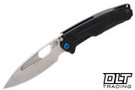 Medford Infraction Tumbled MagnaCut - DLC Titanium - Blue Hardware - Blue with Silver Flats Clip