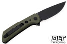 Reate PL-XF Nitro-V - Green Canvas Micarta - Black G-10 Inlay - Black PVD Blade