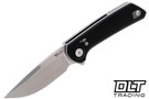 Reate PL-XF Nitro-V - Black Aluminum - Satin Flats Stonewashed Blade