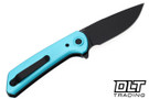 Reate PL-XF Nitro-V - Blue Aluminum - Black PVD Blade