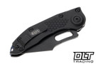Microtech 169-1BK-A1TI Stitch S/E - Black Handle - Black Blade - Blue Titanium Backspacer