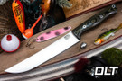 Bark River Fin & Bone MagnaCut Black & Green Linen Micarta - Orange Liners - Mosaic Pins