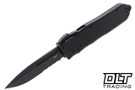 Guardian Tactical Auto Recon 040 Drop Point - Partially Serrated - Black Elmax Blade - Black Aluminum Chassis